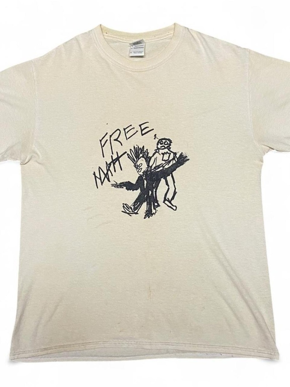 Y2K free Matt beige and graphic T-shirt